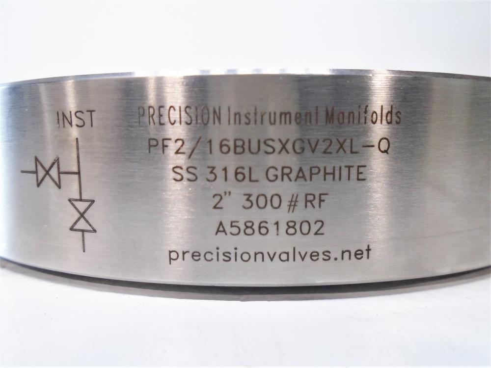 Precision Instrument Manifolds 2" 300# RF, Stainless Steel, PF2/16BUSXGV2XL-Q